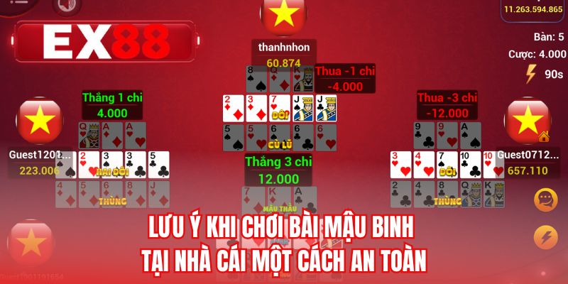 Lưu ý khi chơi bài mậu binh tại nhà cái một cách an toàn